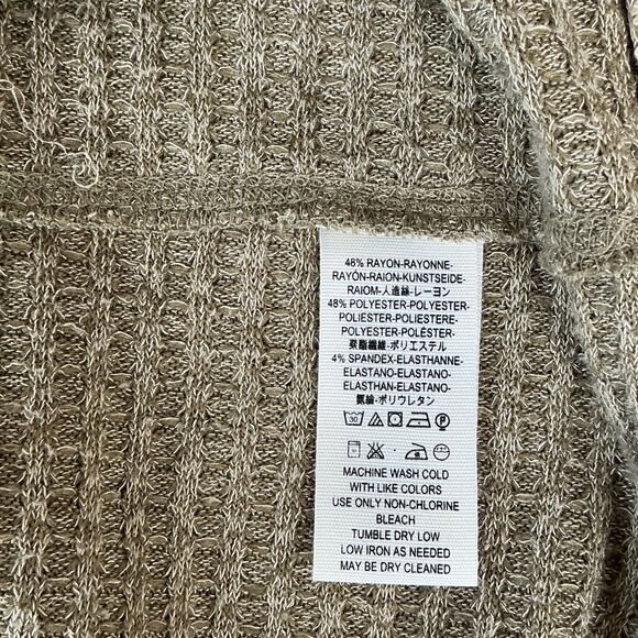 We The Free Womens Kitty Thermal Tunic sz XS Army Green Waffle Casual Oversized - Picture 11 of 14